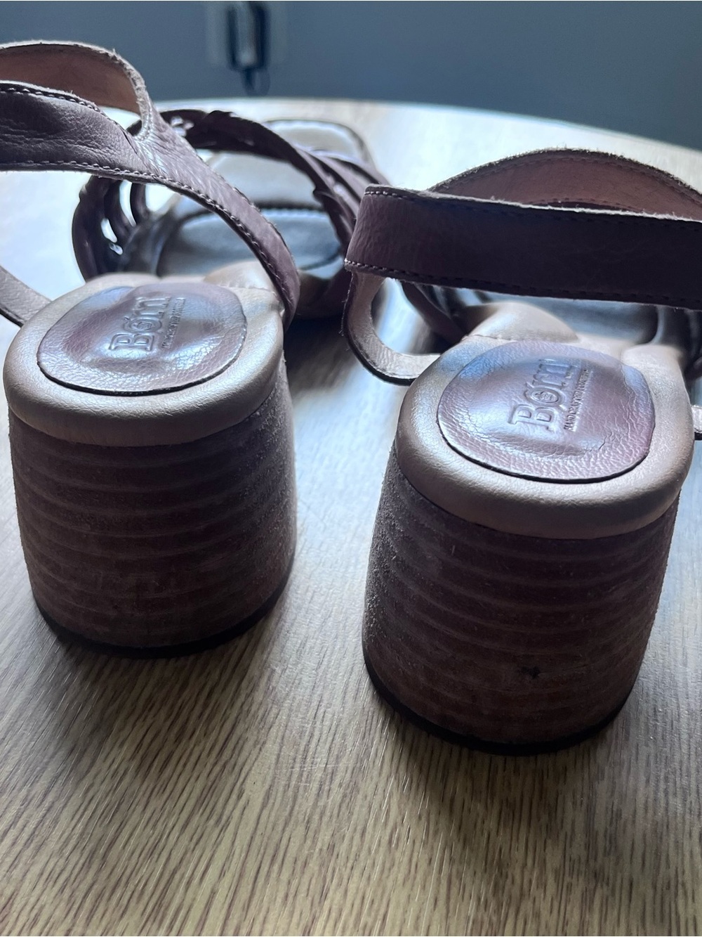 Born Braided Brown Leather Slingback Sandals - Picture 6 of 7